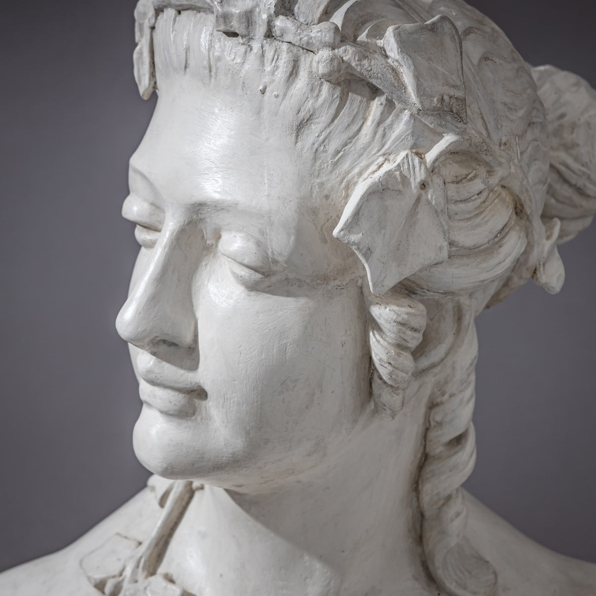 Art Nouveau Female Bust with Vine Leaves, Early 20th Century