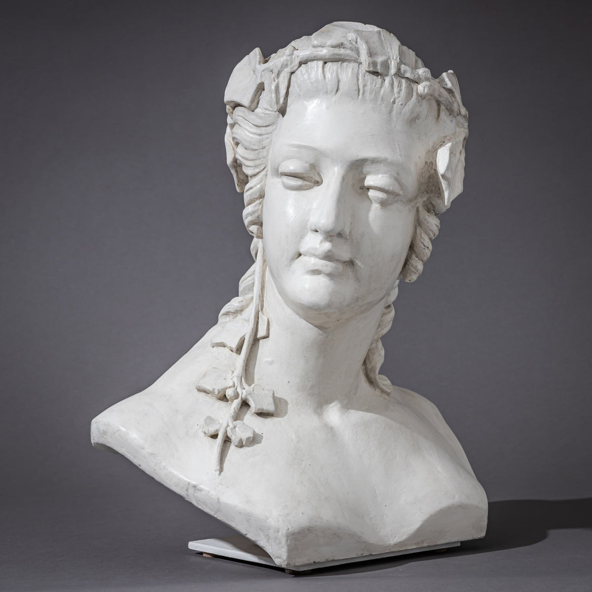 Art Nouveau Female Bust with Vine Leaves, Early 20th Century