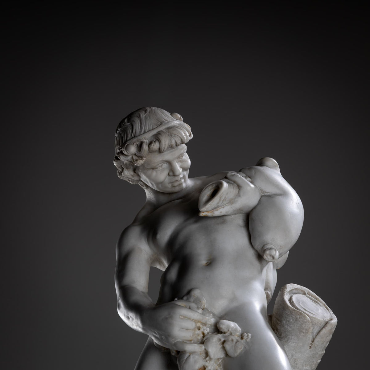 Wandbrunnen aus Marmor mit Satyr, 19. Jahrhundert