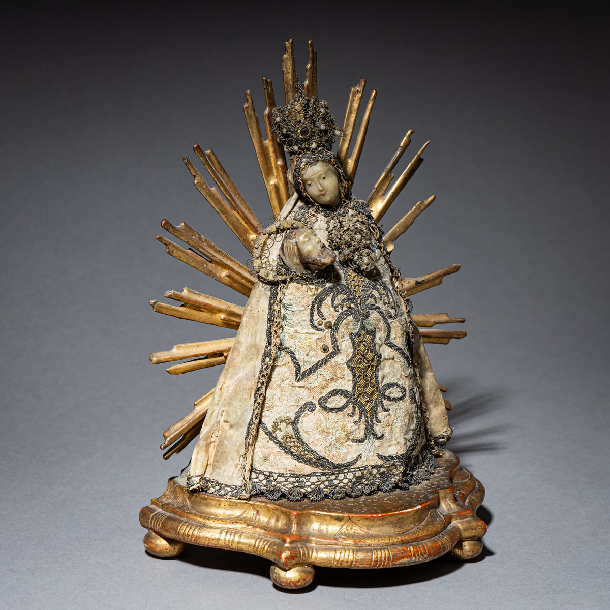 Baroque Wax Figure of the Madonna, Germany, 18th Century