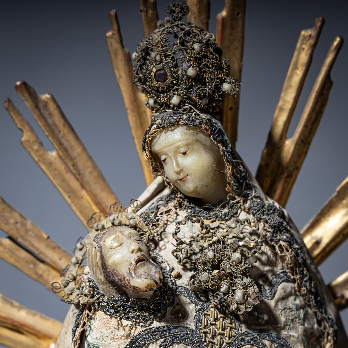 Baroque Wax Figure of the Madonna, Germany, 18th Century