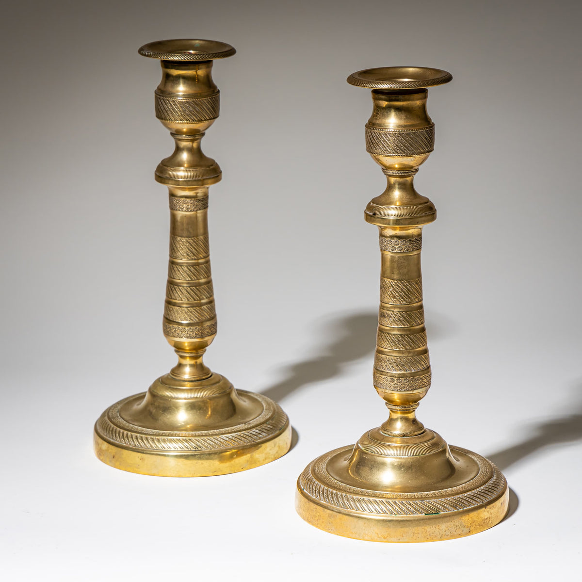 Pair of Brass Candlesticks, 19th Century