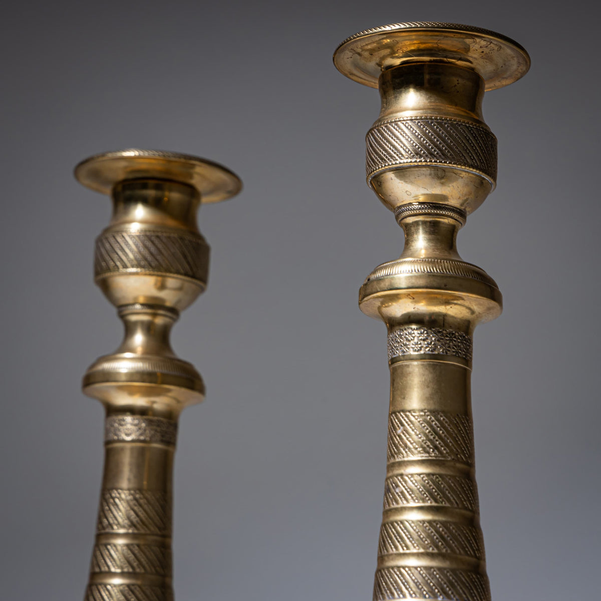 Pair of Brass Candlesticks, 19th Century