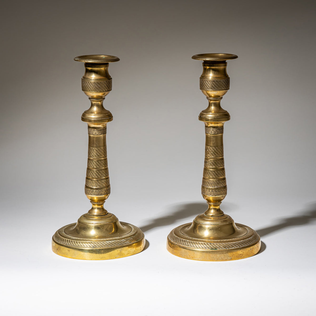 Pair of Brass Candlesticks, 19th Century