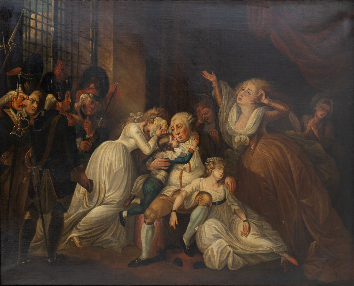 Ludwig XVI verabschiedet sich von seiner Familie, Französische Schule, 19. Jahrhundert