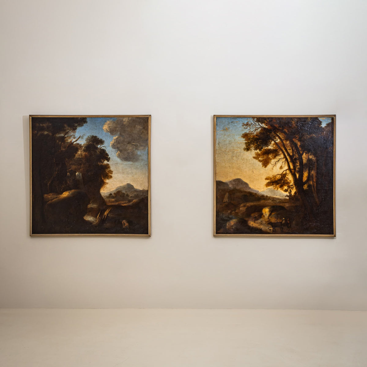 Pair of Landscape Paintings, Italy, 17th Century