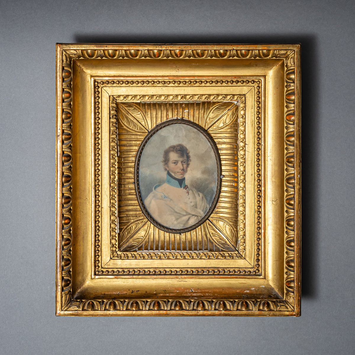 Pair of Biedermeier Miniature Portraits of Gentlemen, First Half of the 19th Century