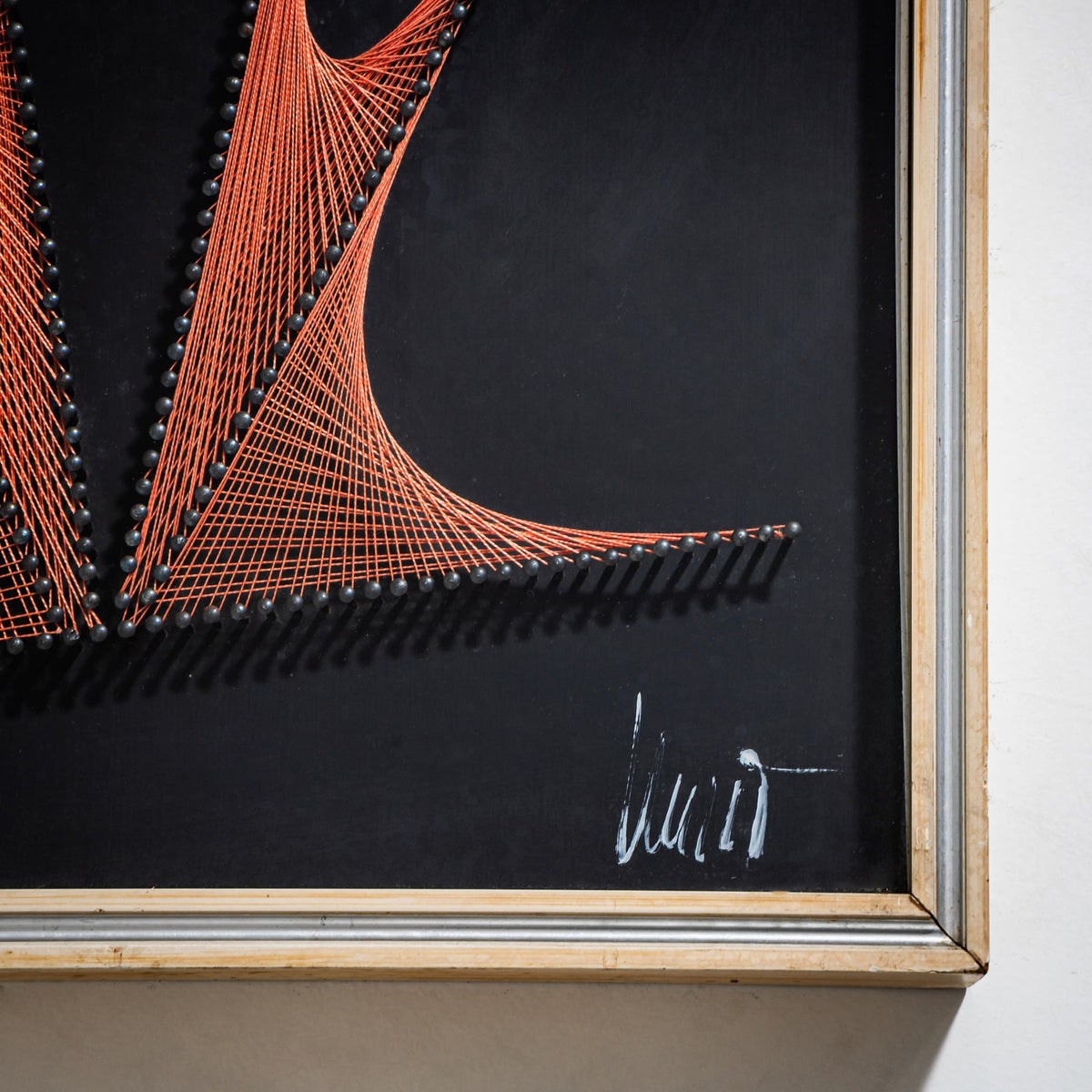 Abstract String Art Triptych, probably Italy, 1970s