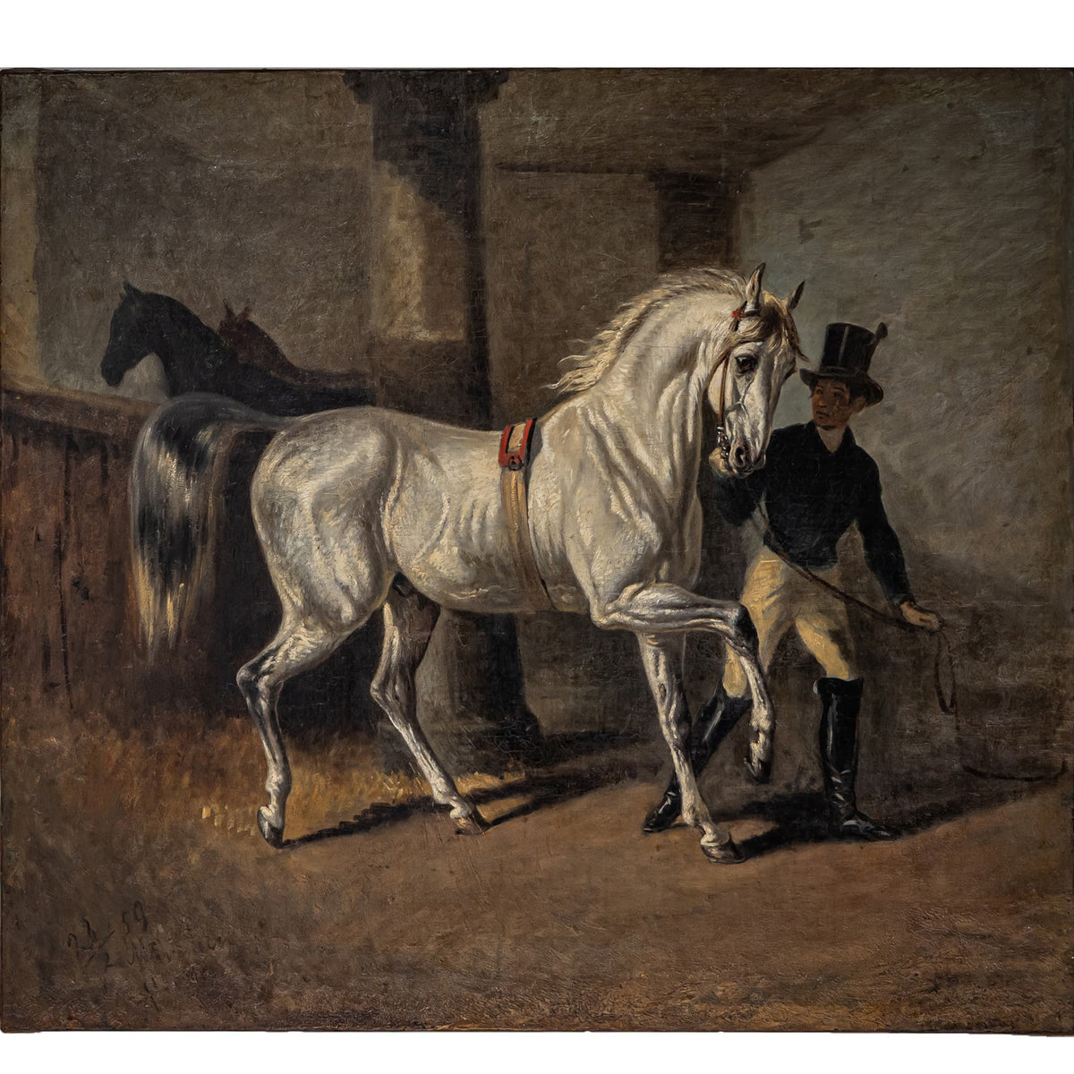 Monogrammist AH, White Stallion, Dated 1859