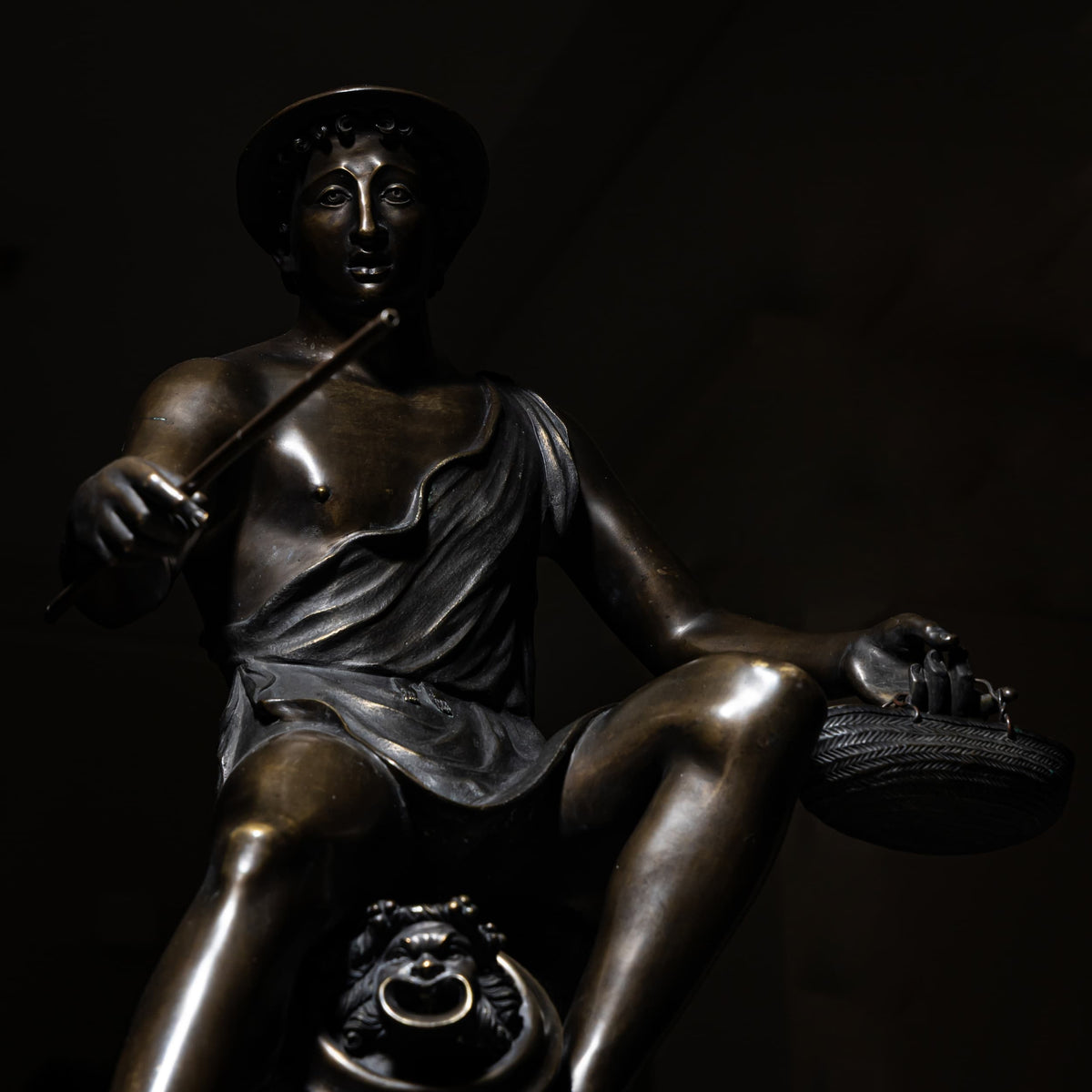 Bronze des Fischers von Pompeji, sig. Sabatino, Italien 1882