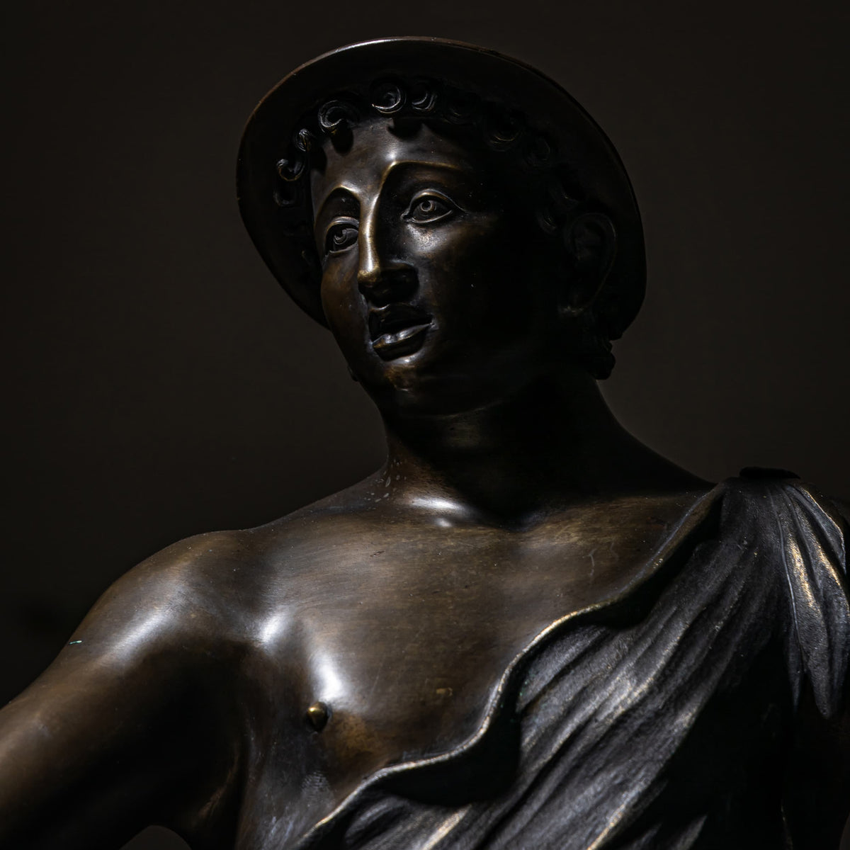 Bronze des Fischers von Pompeji, sig. Sabatino, Italien 1882