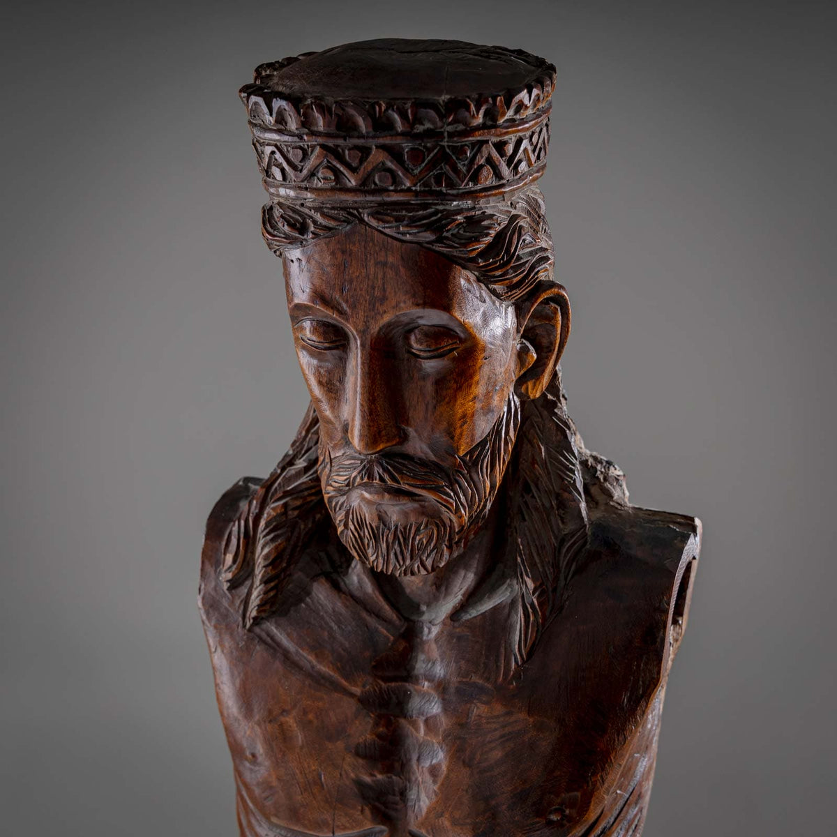 Sculpture of Christ in the Romanesque style, 19th/20th Century