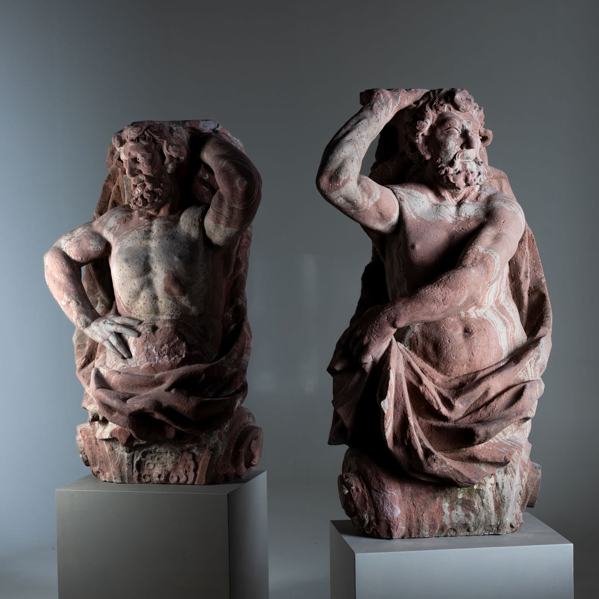 Pair of Sandstone Atlases, Cornelius Andreas Donett (attributed to, 1682-1748), Frankfurt, around 1720-1748