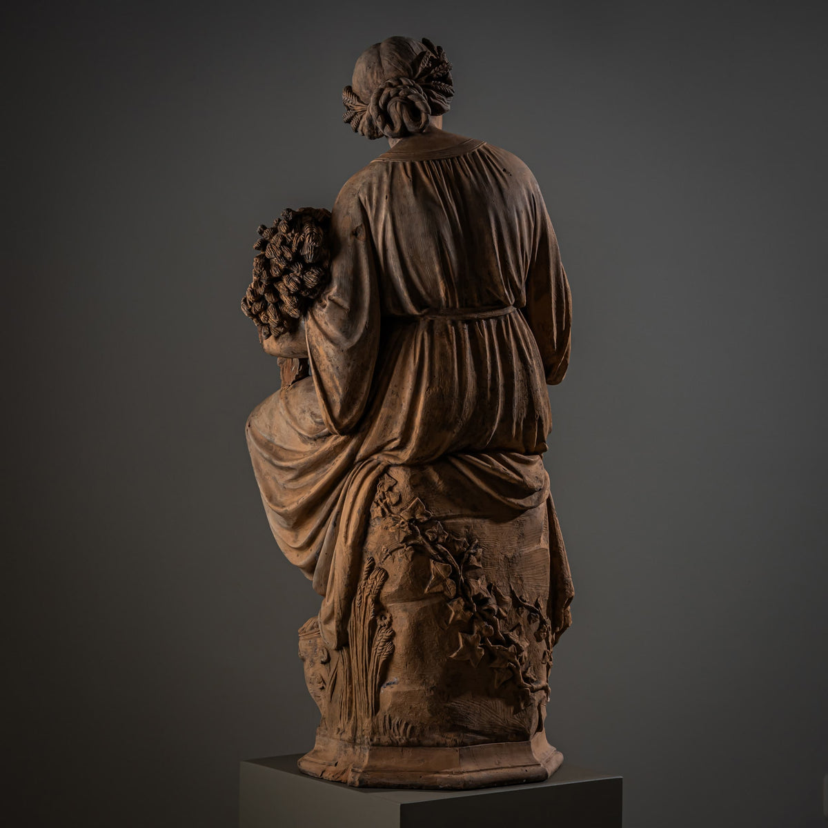 Sommer, Herbst und Winter – Terrakotta-Skulpturen, signiert und datiert Franz Melnitzky, 1855