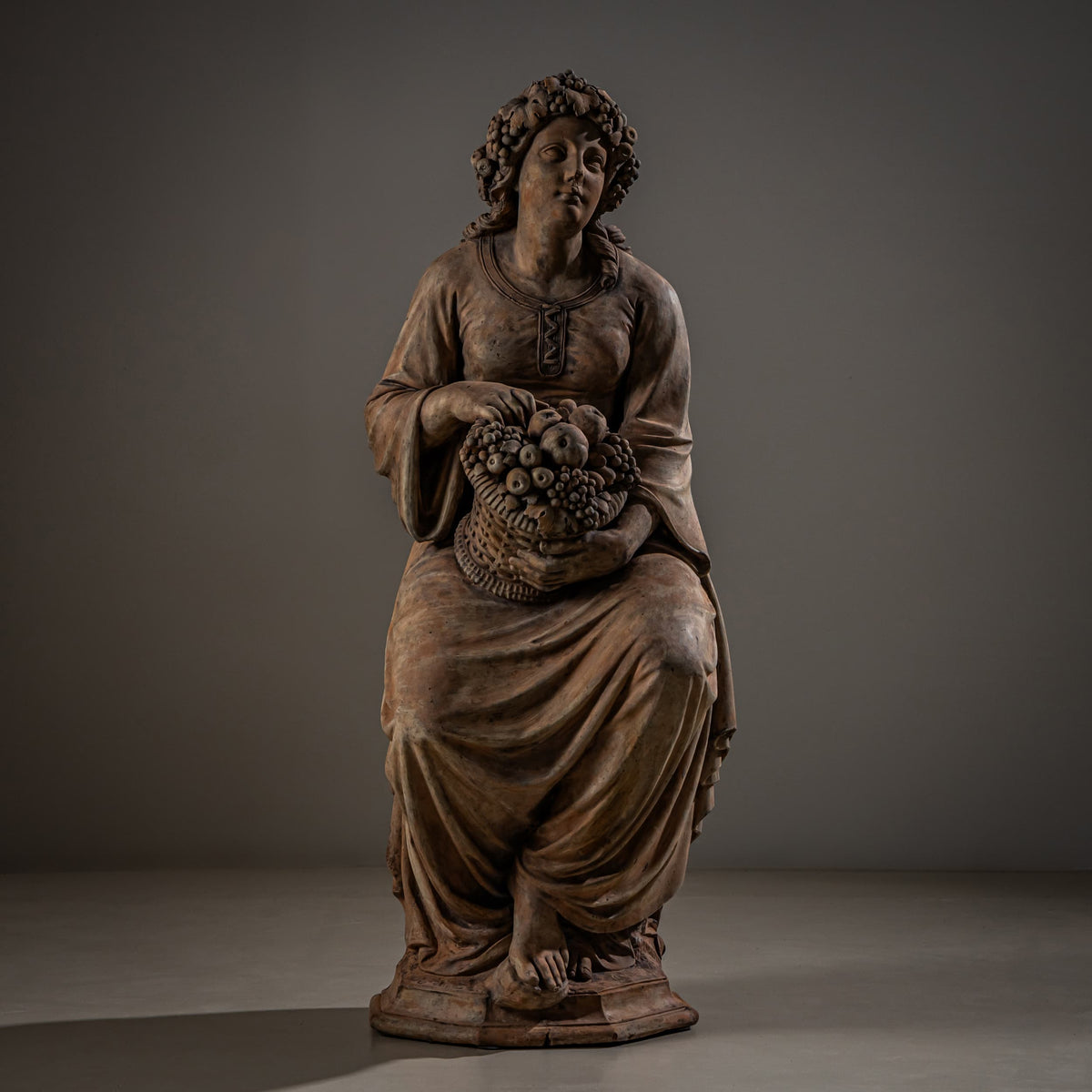 Sommer, Herbst und Winter – Terrakotta-Skulpturen, signiert und datiert Franz Melnitzky, 1855