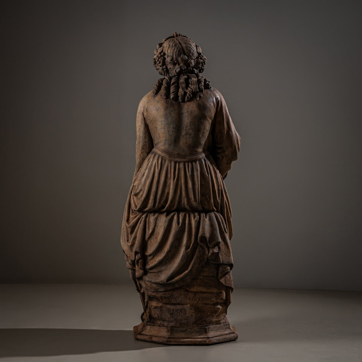 Sommer, Herbst und Winter – Terrakotta-Skulpturen, signiert und datiert Franz Melnitzky, 1855