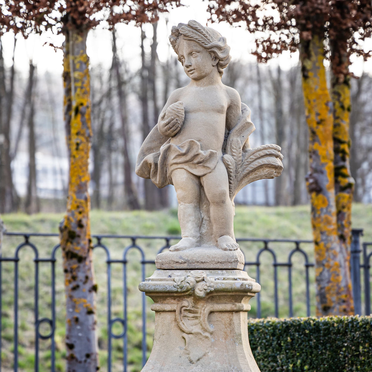Sandstone Putti Representing the four seasons, Southern Germany, 18th Century
