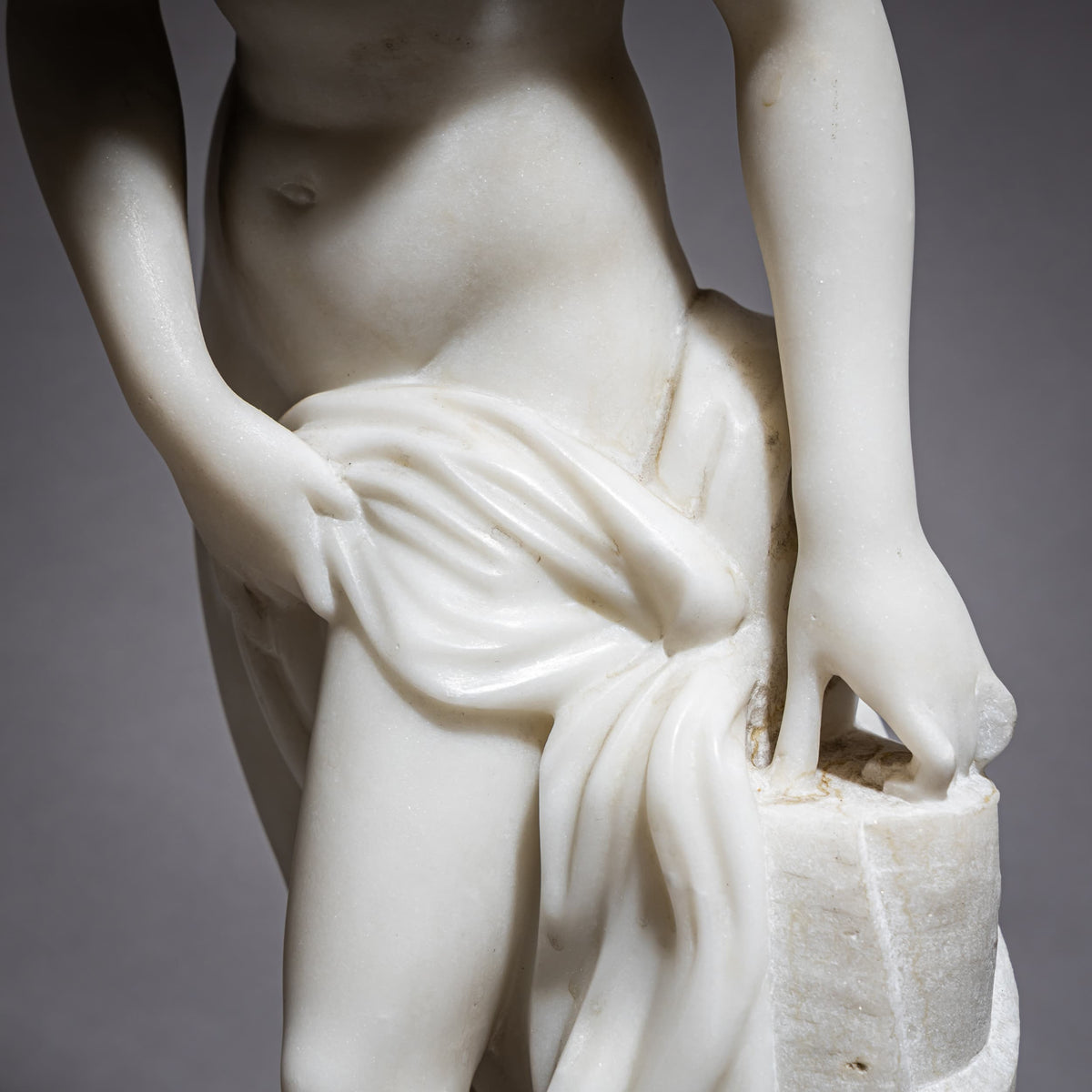 Paar Marmorskulpturen, Diana und Paris, um 1900