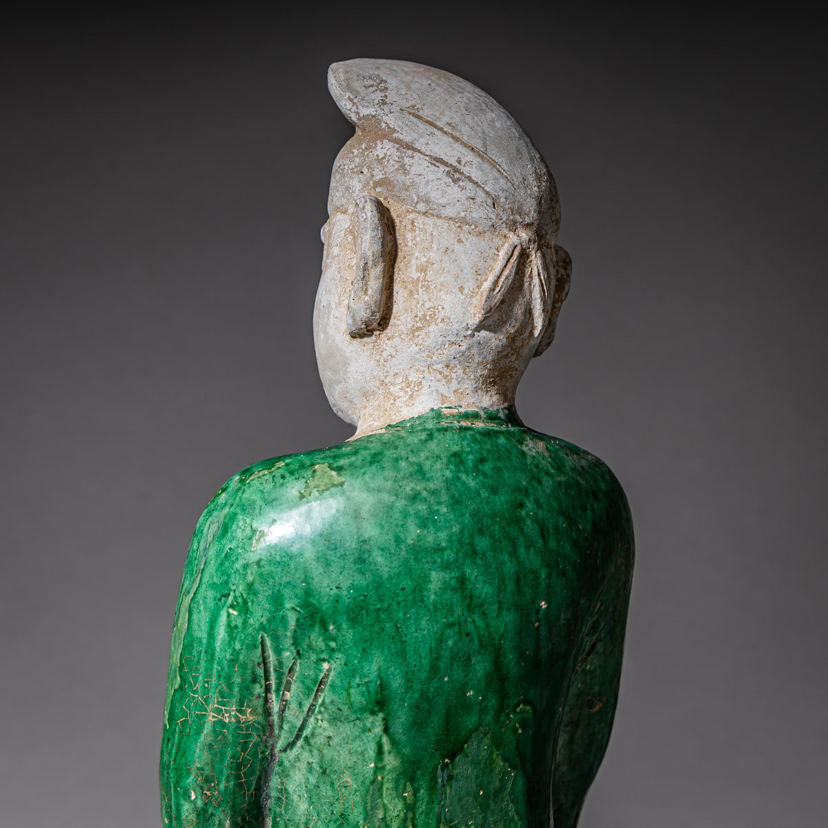 Green-Glazed Ceramic Figure of a Military Officer in the Style of the Tang Dynasty, China, 20th Century