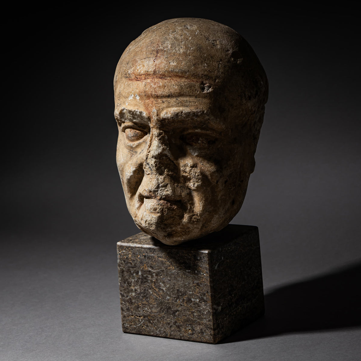 Marble Head of an Elderly Man, likely Roman
