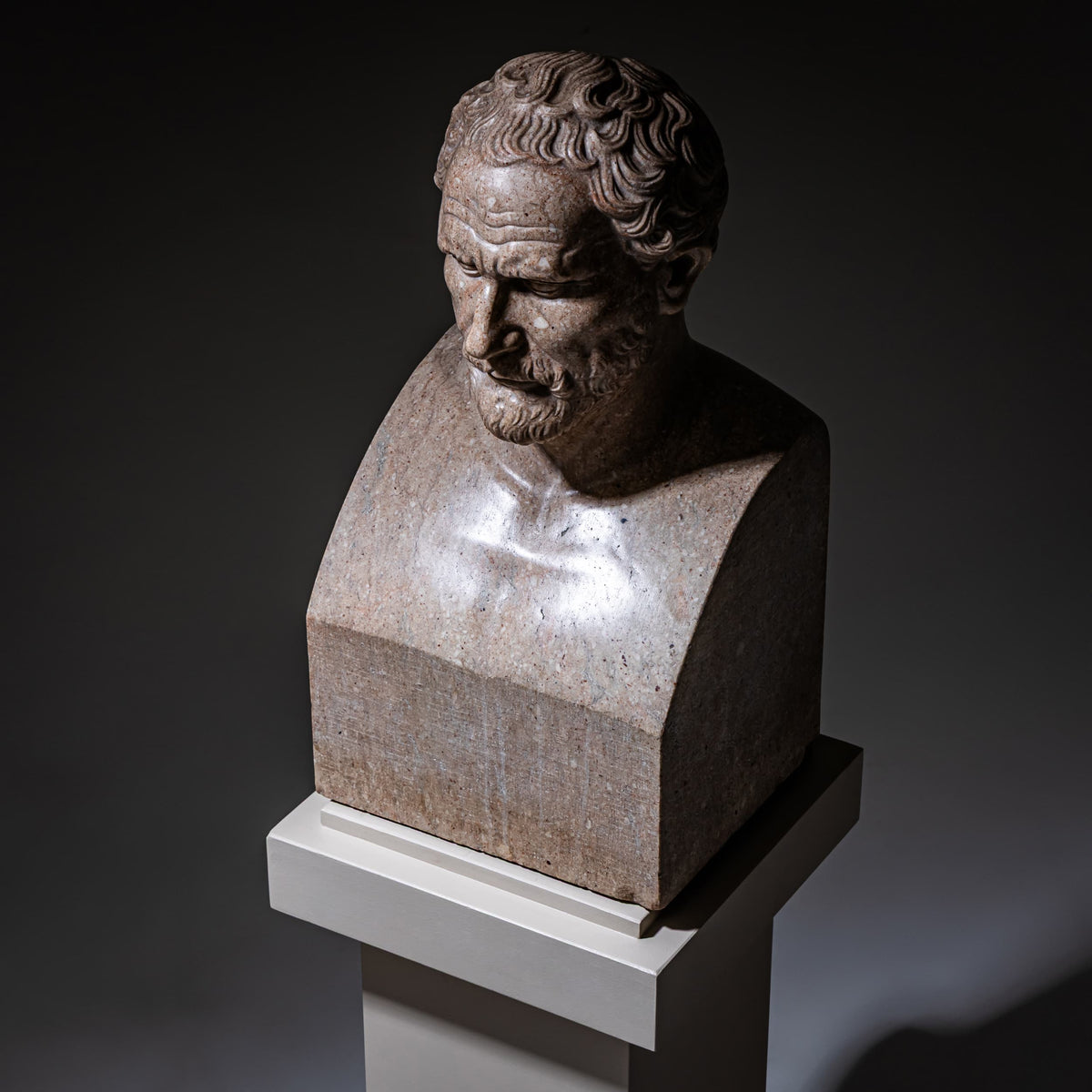 Kopf einer Herme des Demosthenes (384–322 v. Chr.) aus Marmor, 19. Jahrhundert
