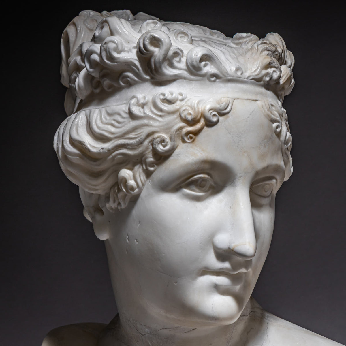 Marmorbüste von Pauline Bonaparte als Venus Victrix, nach Antonio Canova, wohl Italien, 19. Jahrhundert