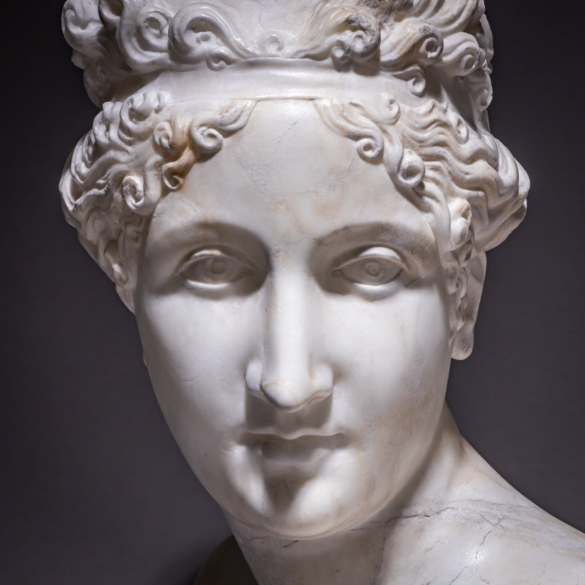 Marmorbüste von Pauline Bonaparte als Venus Victrix, nach Antonio Canova, wohl Italien, 19. Jahrhundert