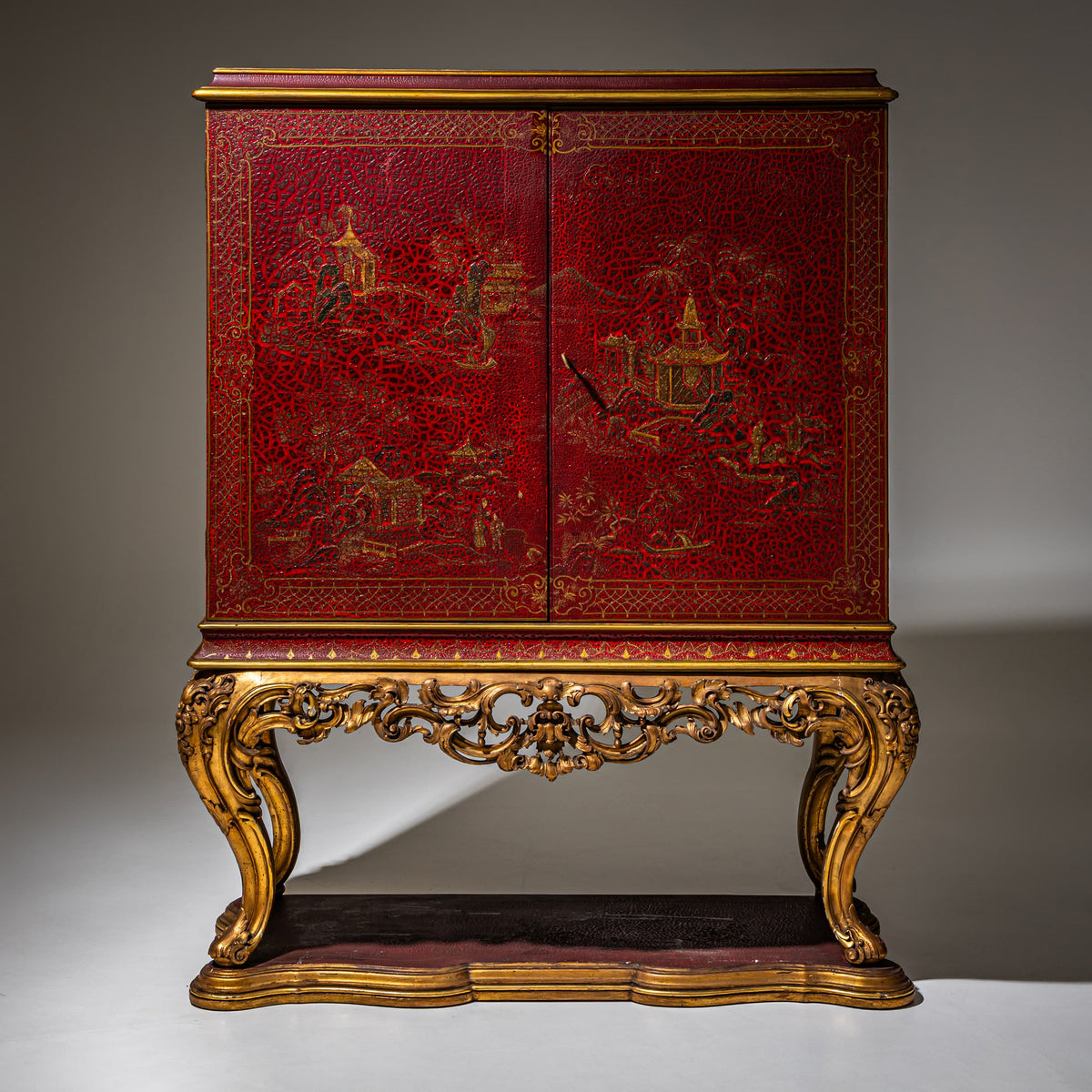 Chinoiserie-Schrank im Barock-Stil, Italien, 20. Jahrhundert