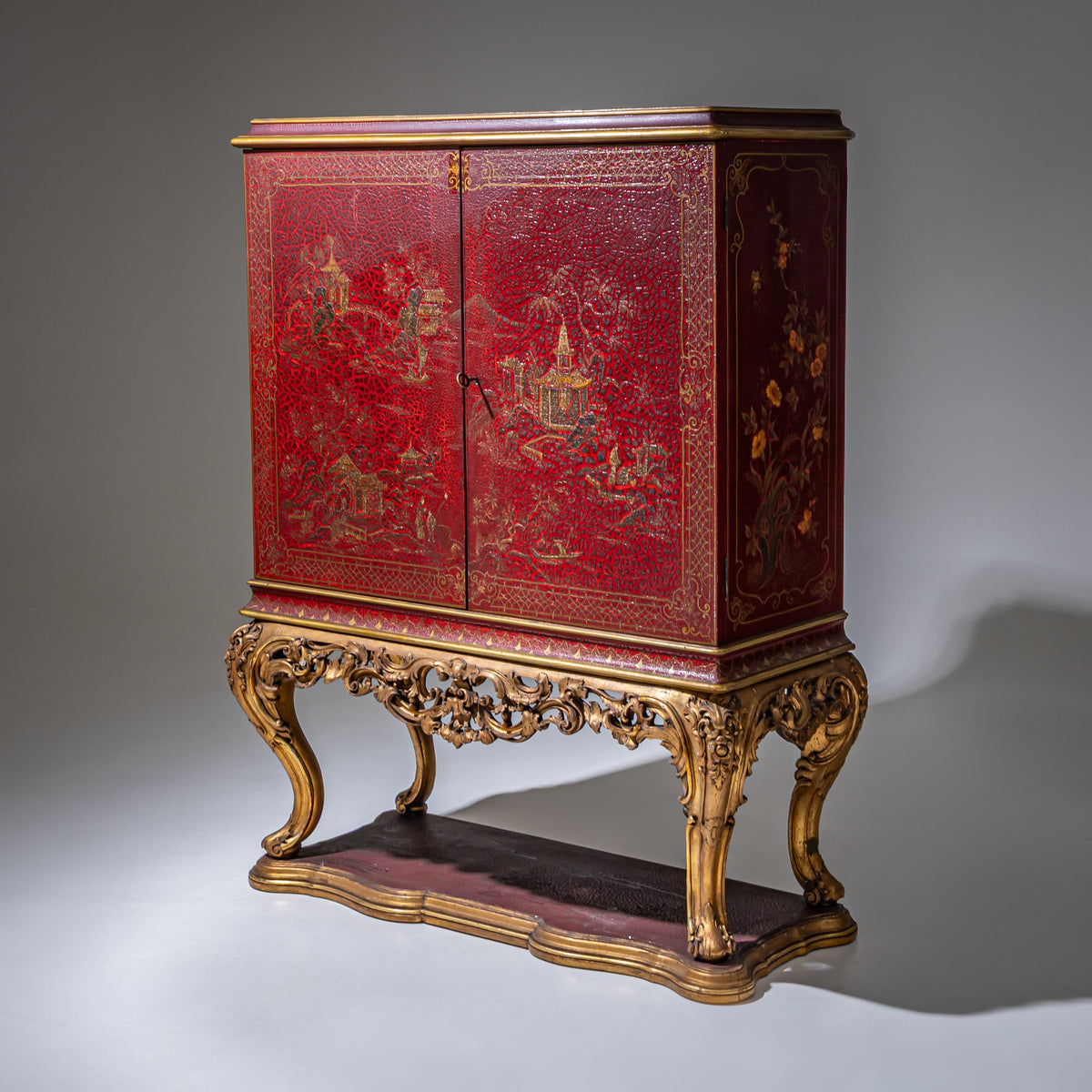 Chinoiserie-Schrank im Barock-Stil, Italien, 20. Jahrhundert