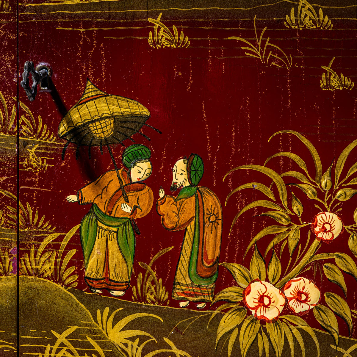 Chinoiserie Bar Cabinet in the Baroque Style, Italy, Mid-20th Century