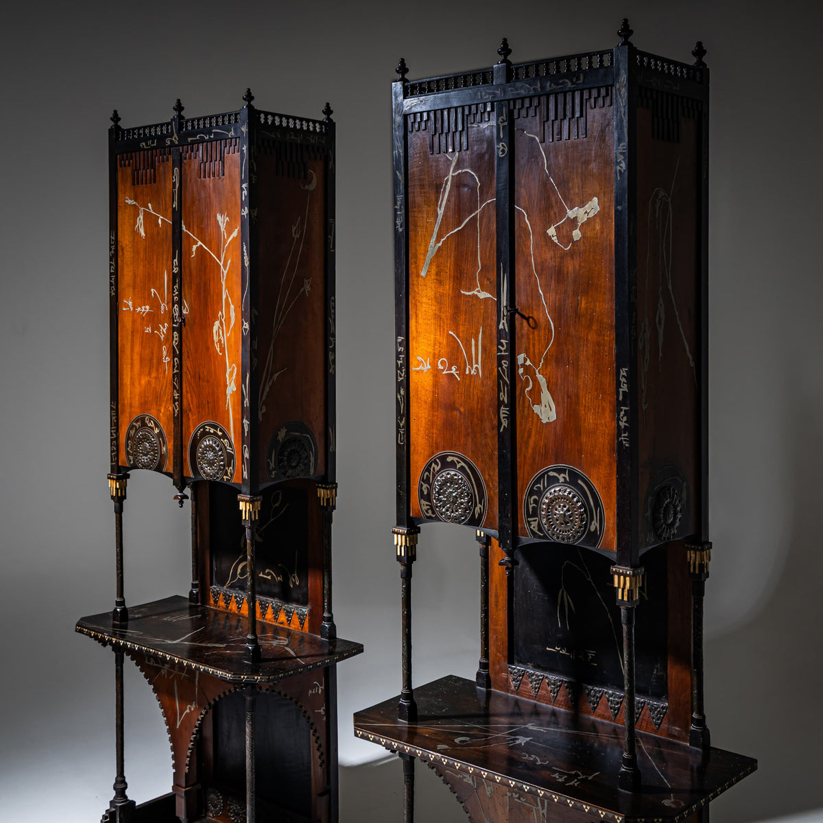 Carlo Bugatti (Italian, 1856–1940), Two Cabinets, circa 1890