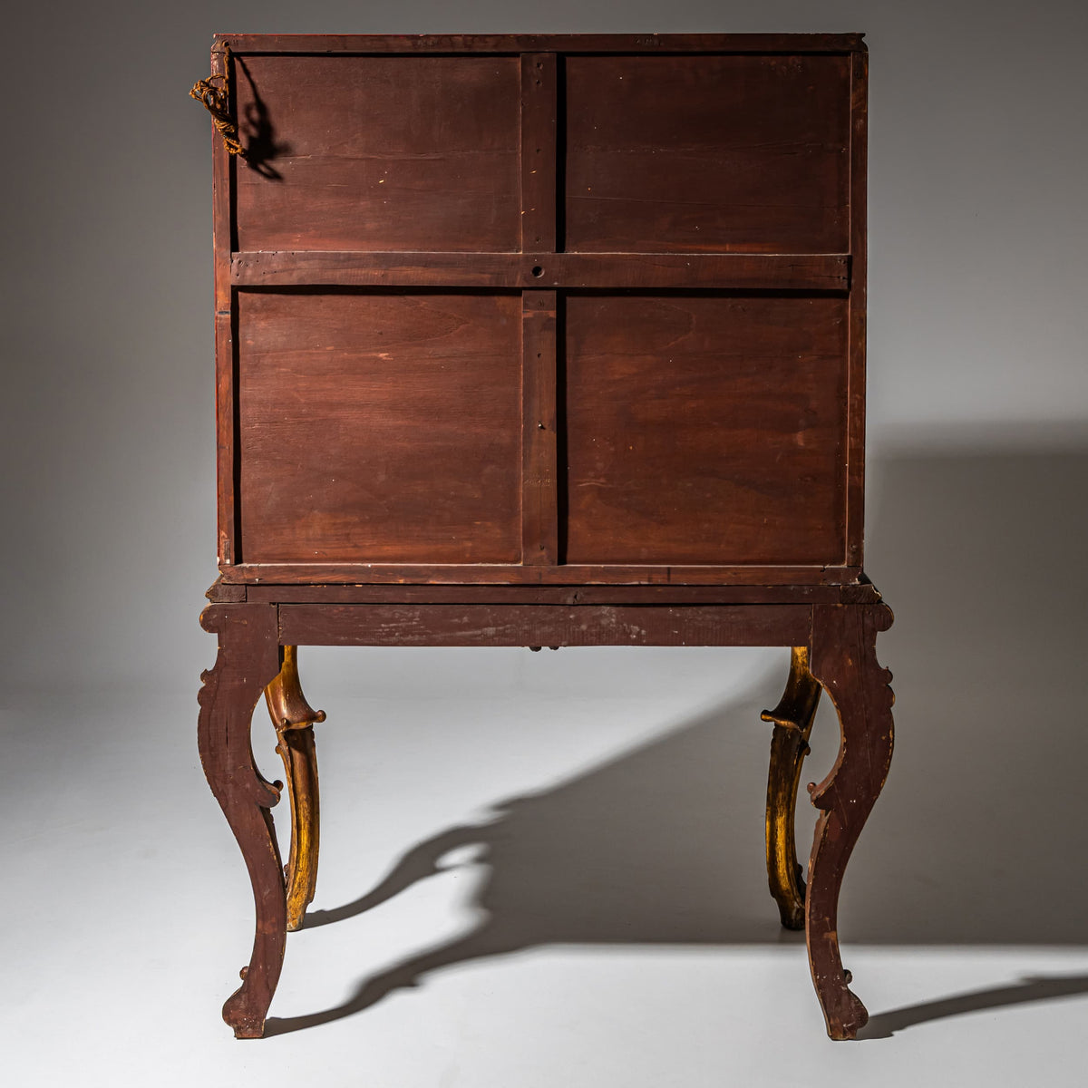 Red Chinoiserie Bar Cabinet in the Baroque Style, Italy, Mid-20th Century