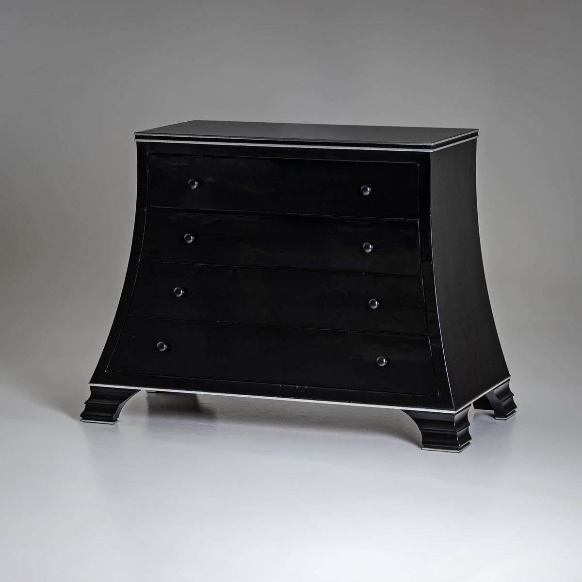 Trapezoidal Black Commode, Late 20th Century