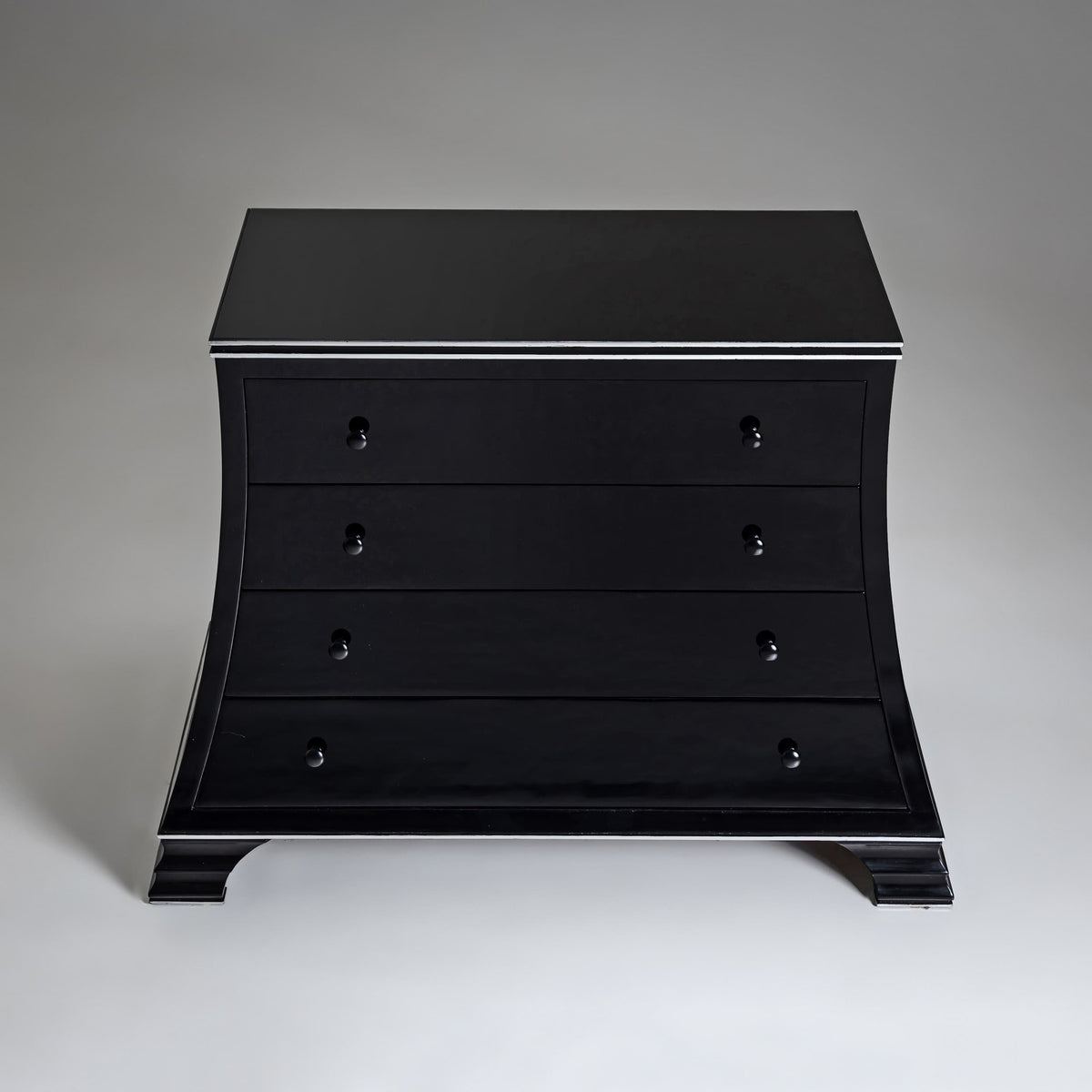 Trapezoidal Black Commode, Late 20th Century