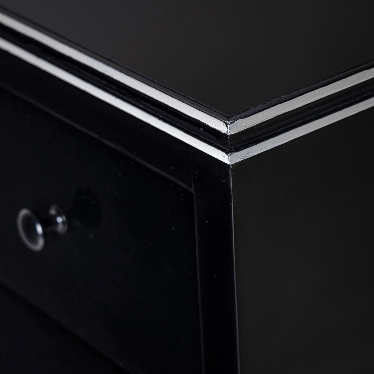 Trapezoidal Black Commode, Late 20th Century