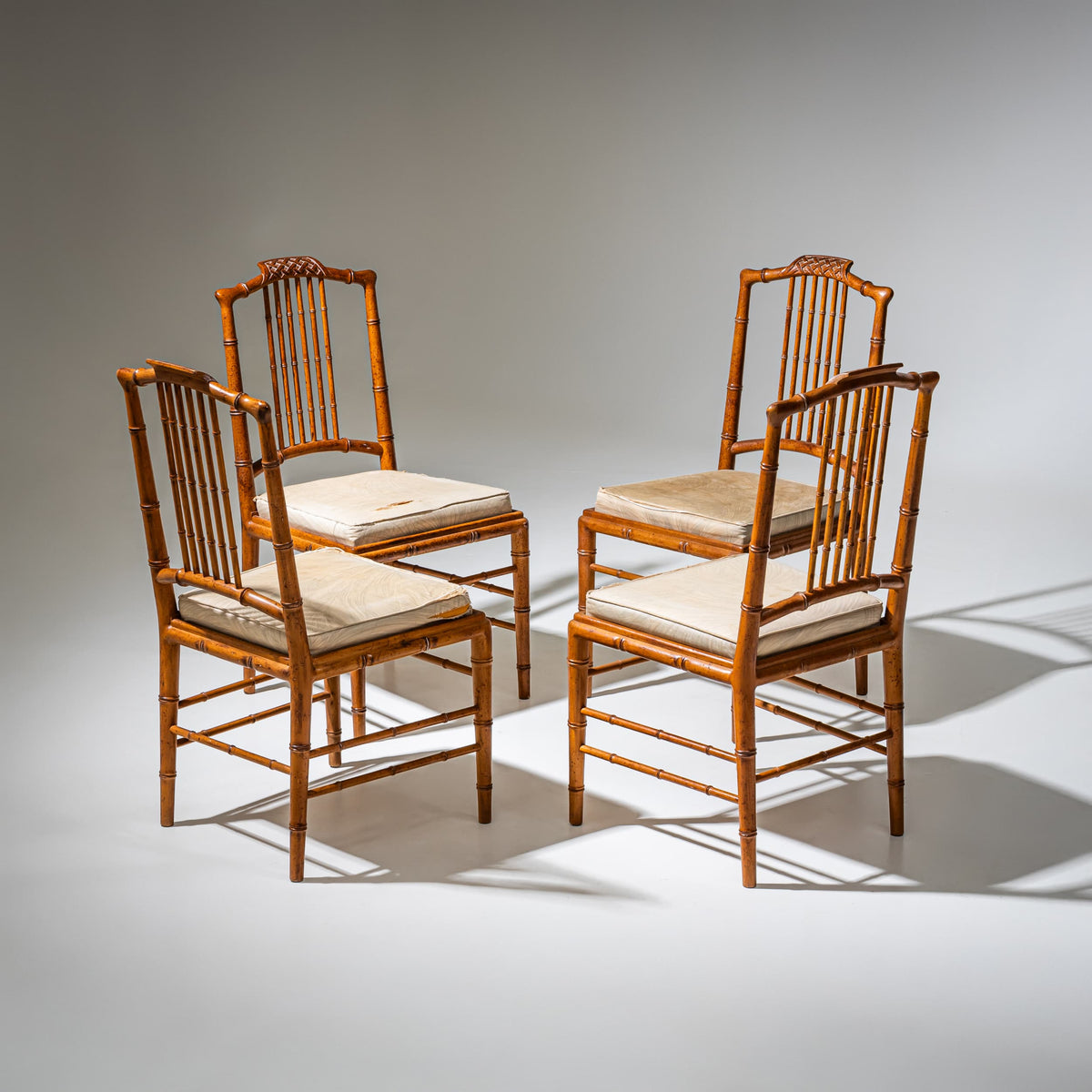 Faux Bamboo Dining Group, possibly France, Mid-20th Century
