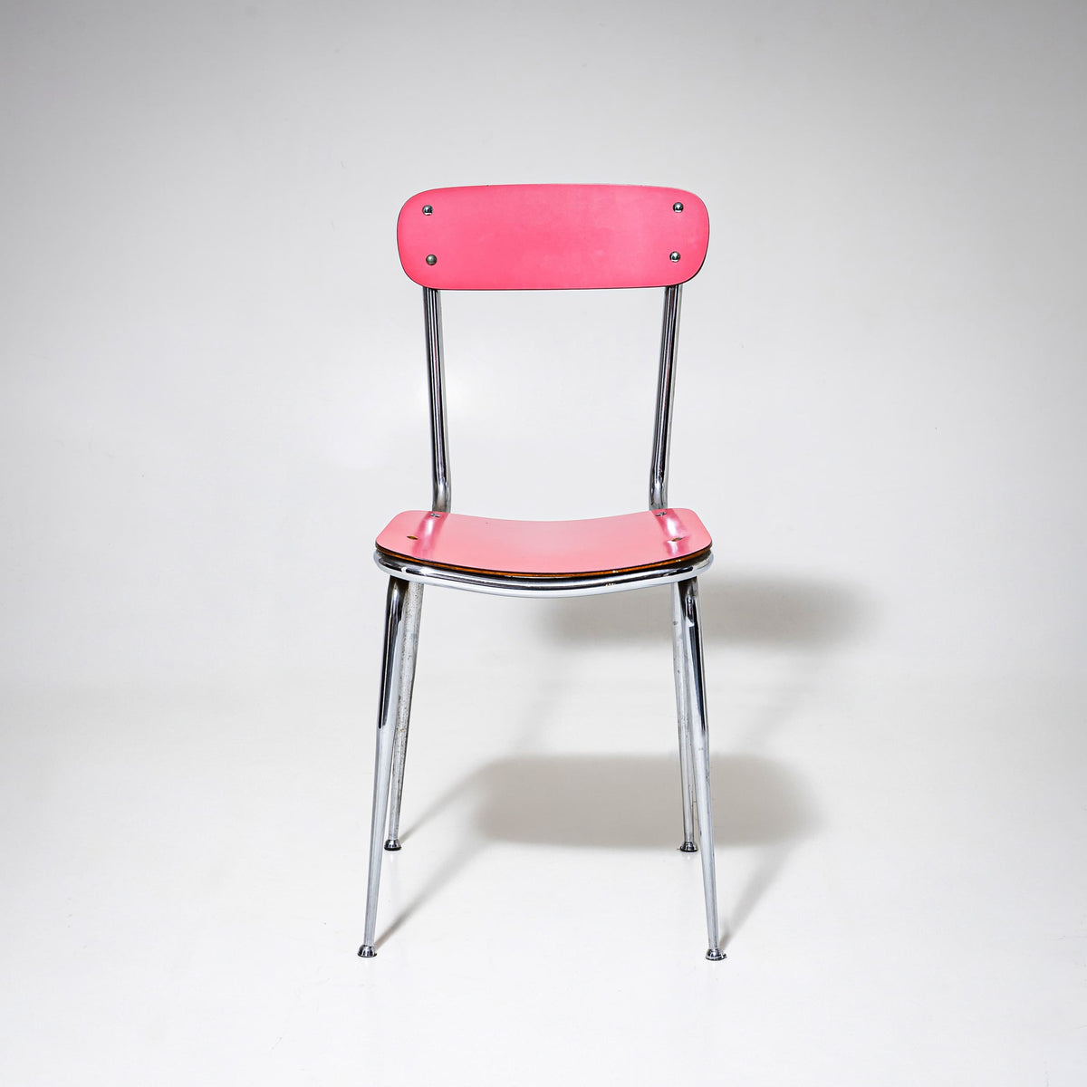 Pinke Formica-Essgruppe, Tisch mit sechs Stühlen, Italien, 1960er/70er Jahre