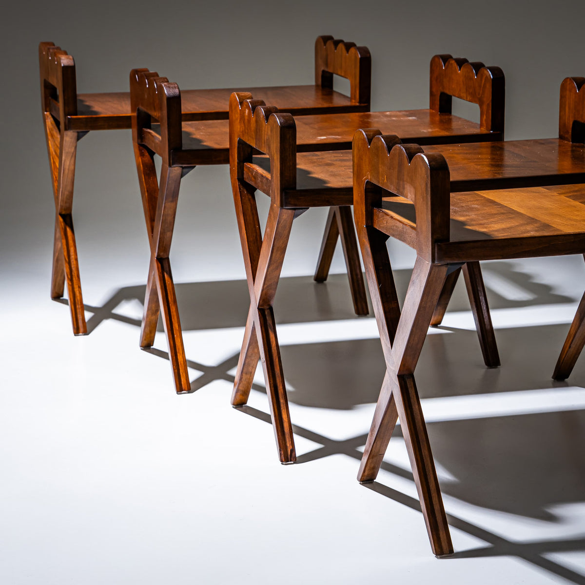 Set of Four Tabourets, Italian School, Mid-20th Century