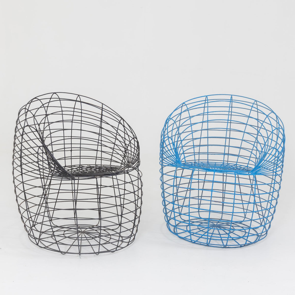 Two Chairs in blue and black by Anacleto Spazzapan, Italy 21st century