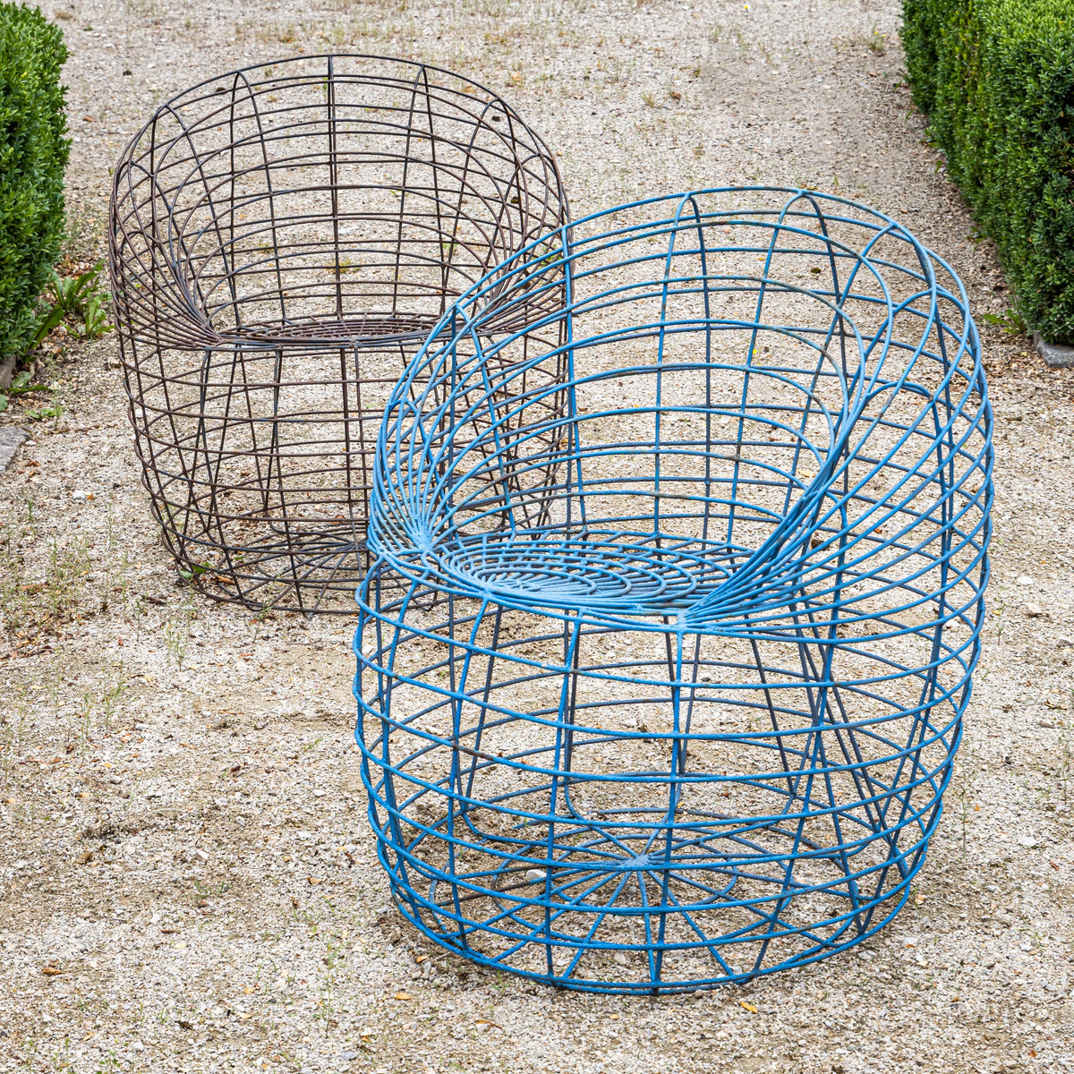Two Chairs in blue and black by Anacleto Spazzapan, Italy 21st century