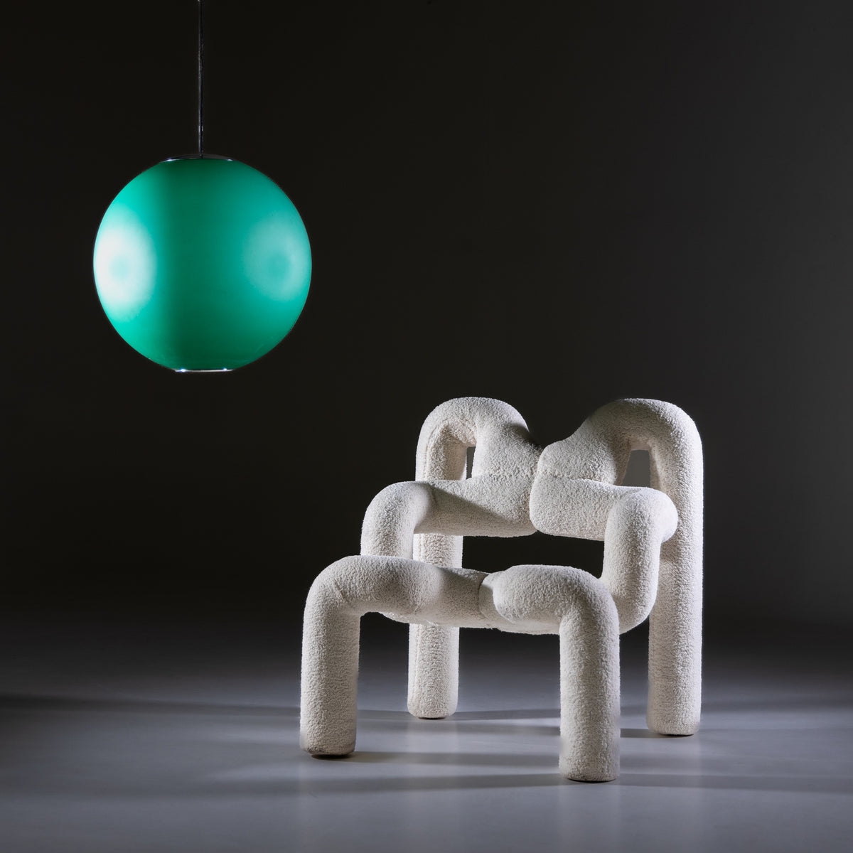 Turquoise Ceiling Lamp by Fontana Arte, Italy Mid-20th Century