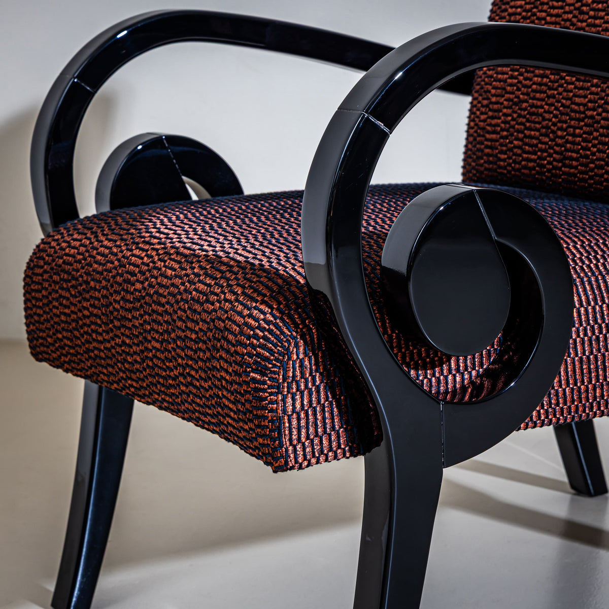 Pair of Lounge Chairs with Volute Armrests by Werther, Late 20th Century