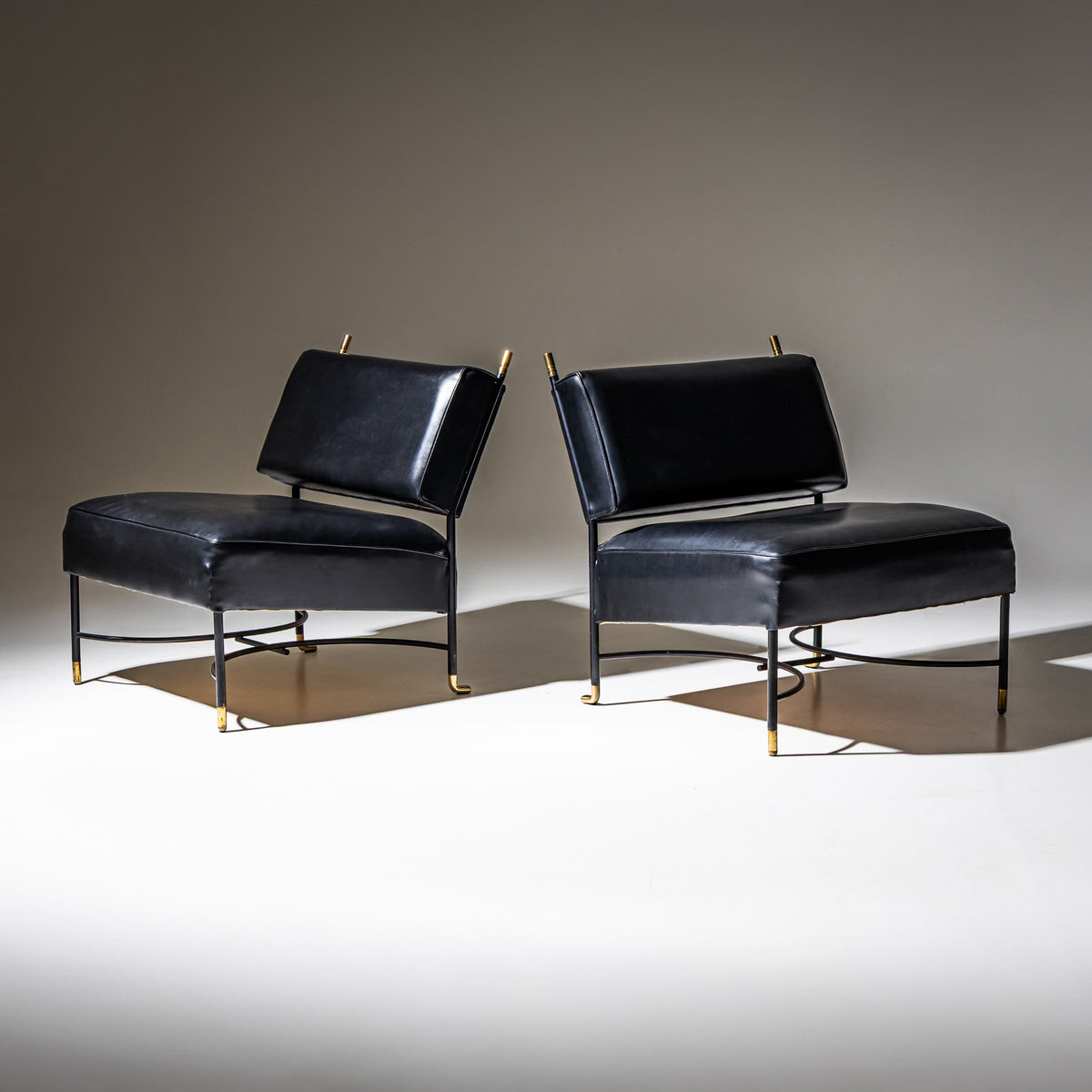 Set of Four Lounge Chairs, attributed to Luigi Caccia Dominioni, Italy, 1960s
