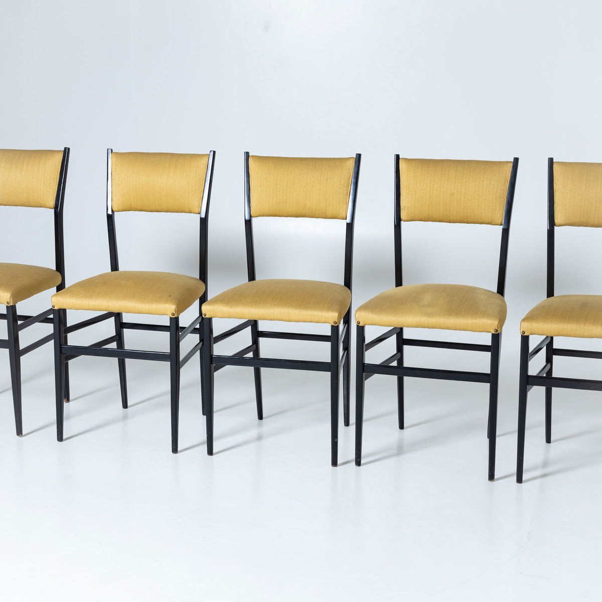 Set of six black Superleggera Chairs by Giò Ponti, Italy Mid-20th Century