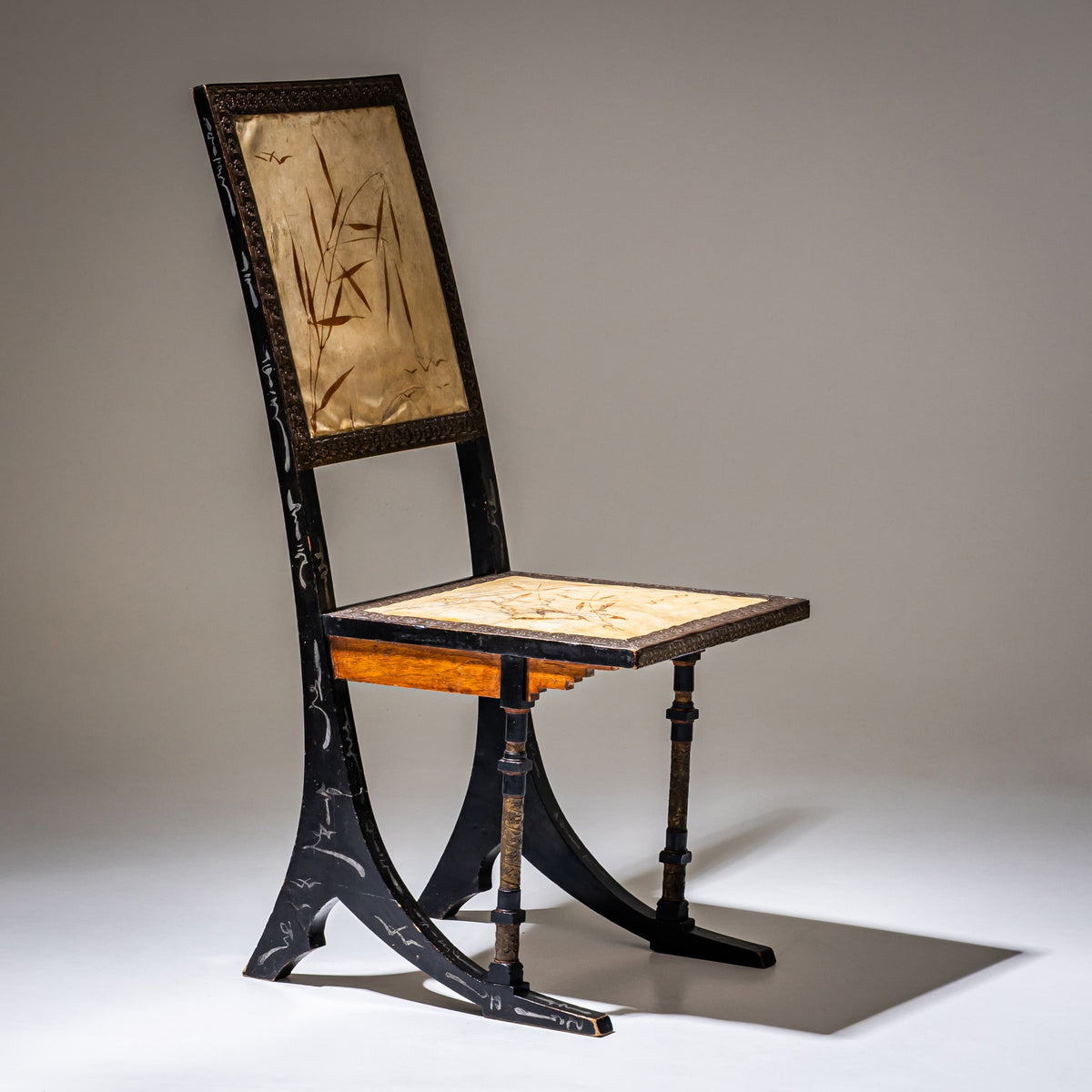 Two “Sabre” Chairs by Carlo Bugatti (1856–1940), Italy, circa 1900