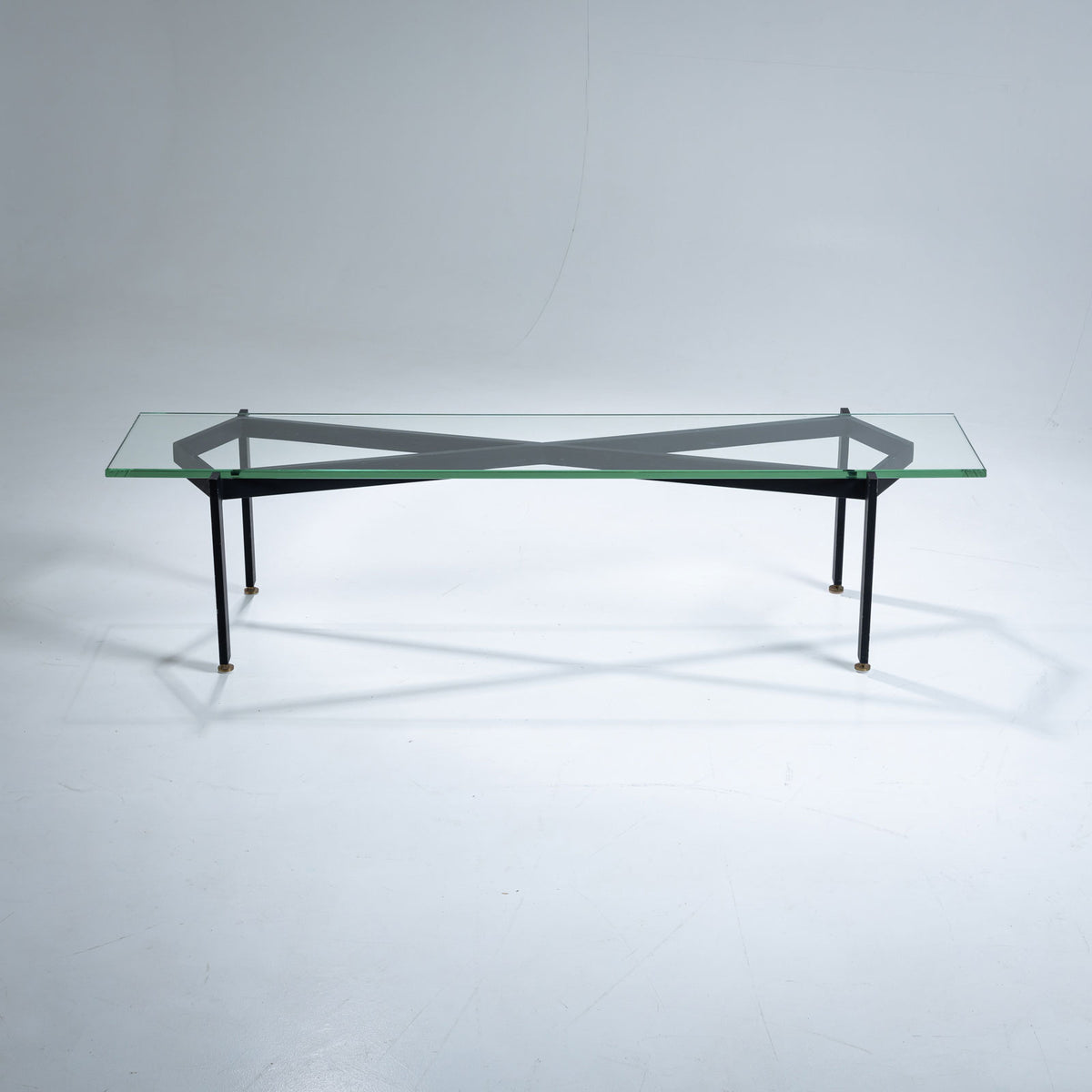 Coffee Table with black Iron Frame, Italy 1960s