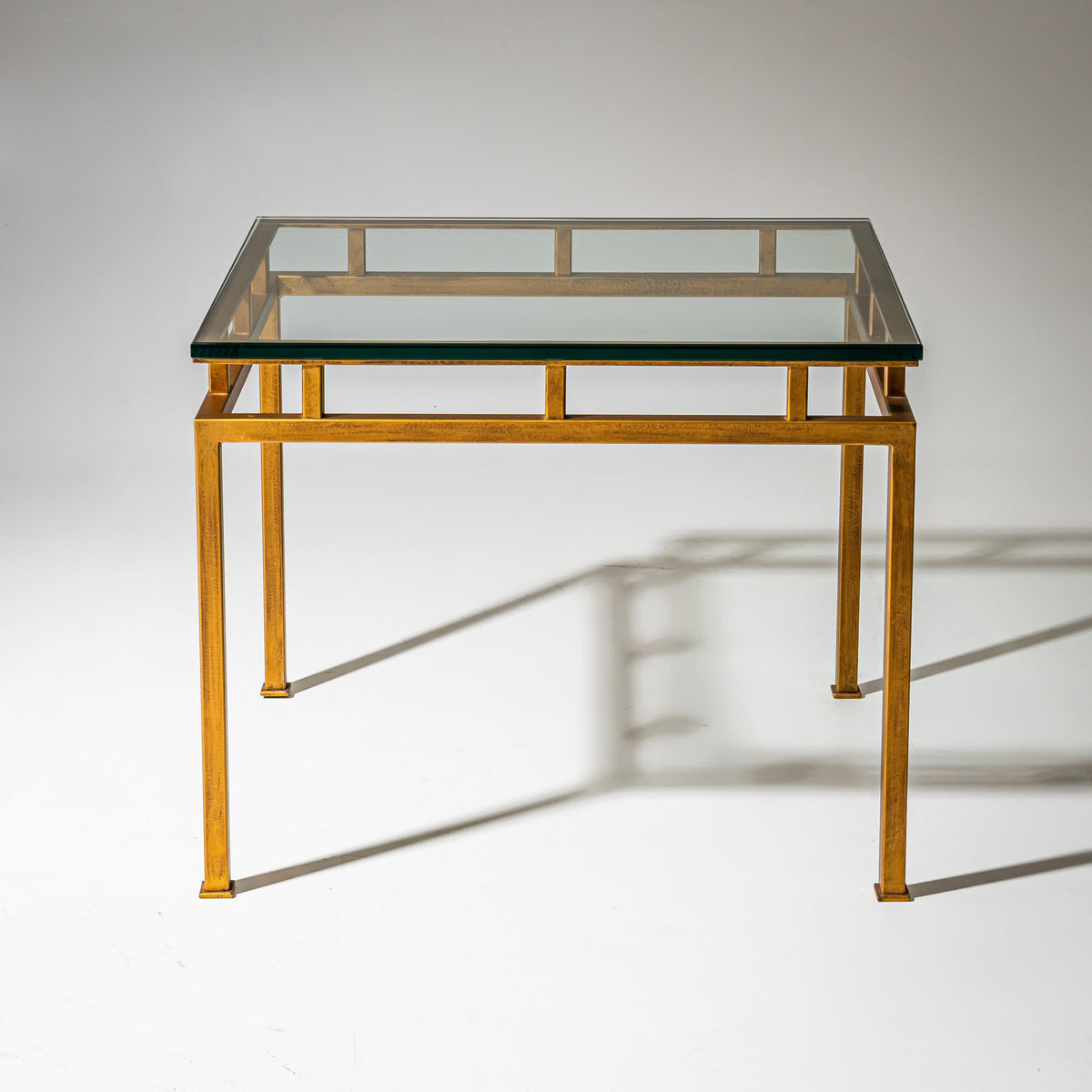 Pair of Glass and Metal Side Tables, 1960s / 70s