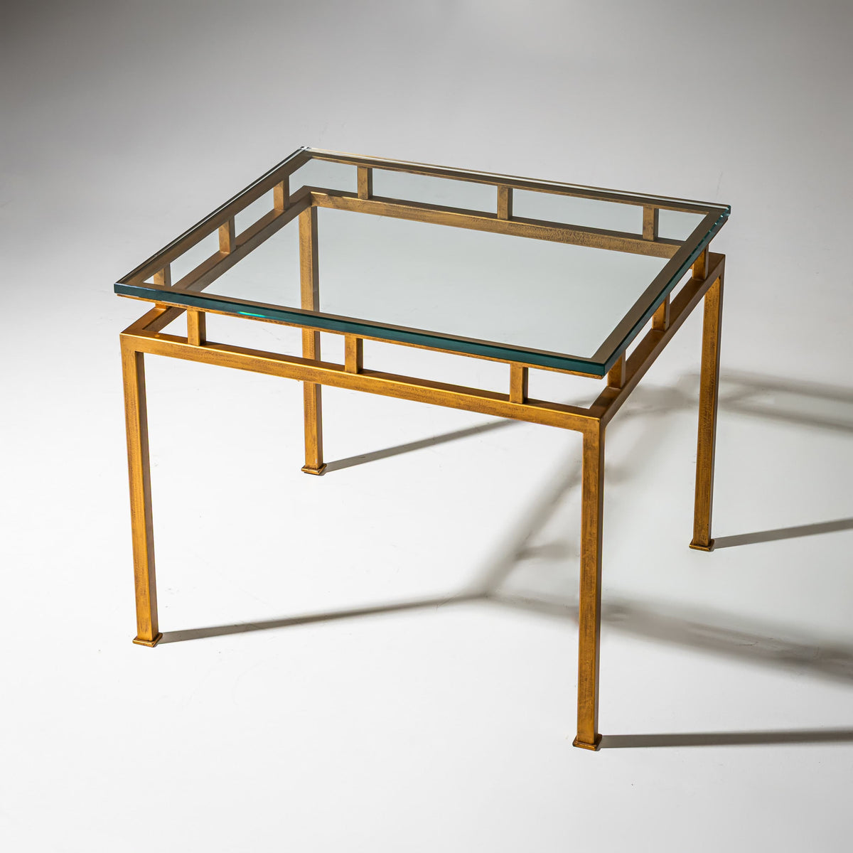 Pair of Glass and Metal Side Tables, 1960s / 70s
