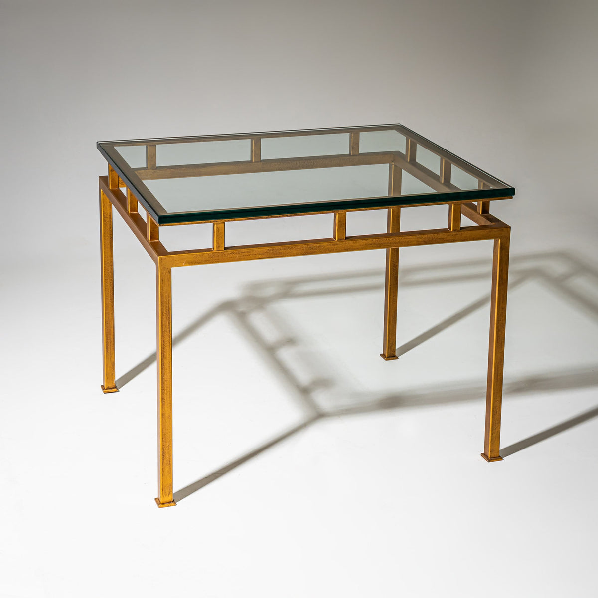 Pair of Glass and Metal Side Tables, 1960s / 70s