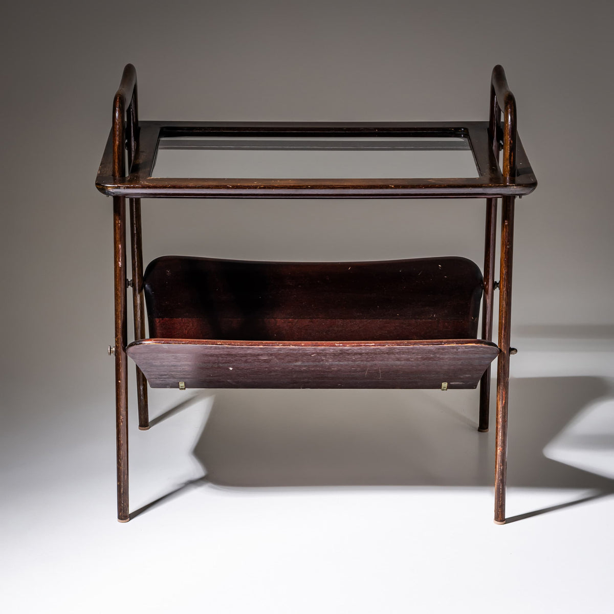 Magazine Rack with Removable Tray in the Style of Ico Parisi, Italy, 1950s